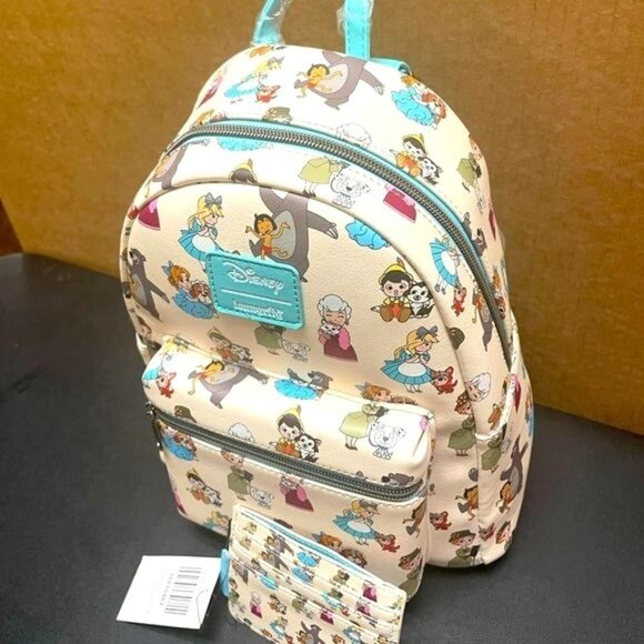 DISNEY Loungefly Disney Pets Chibi Animals Love Mini Backpack & Card Holder - Picture 3 of 15